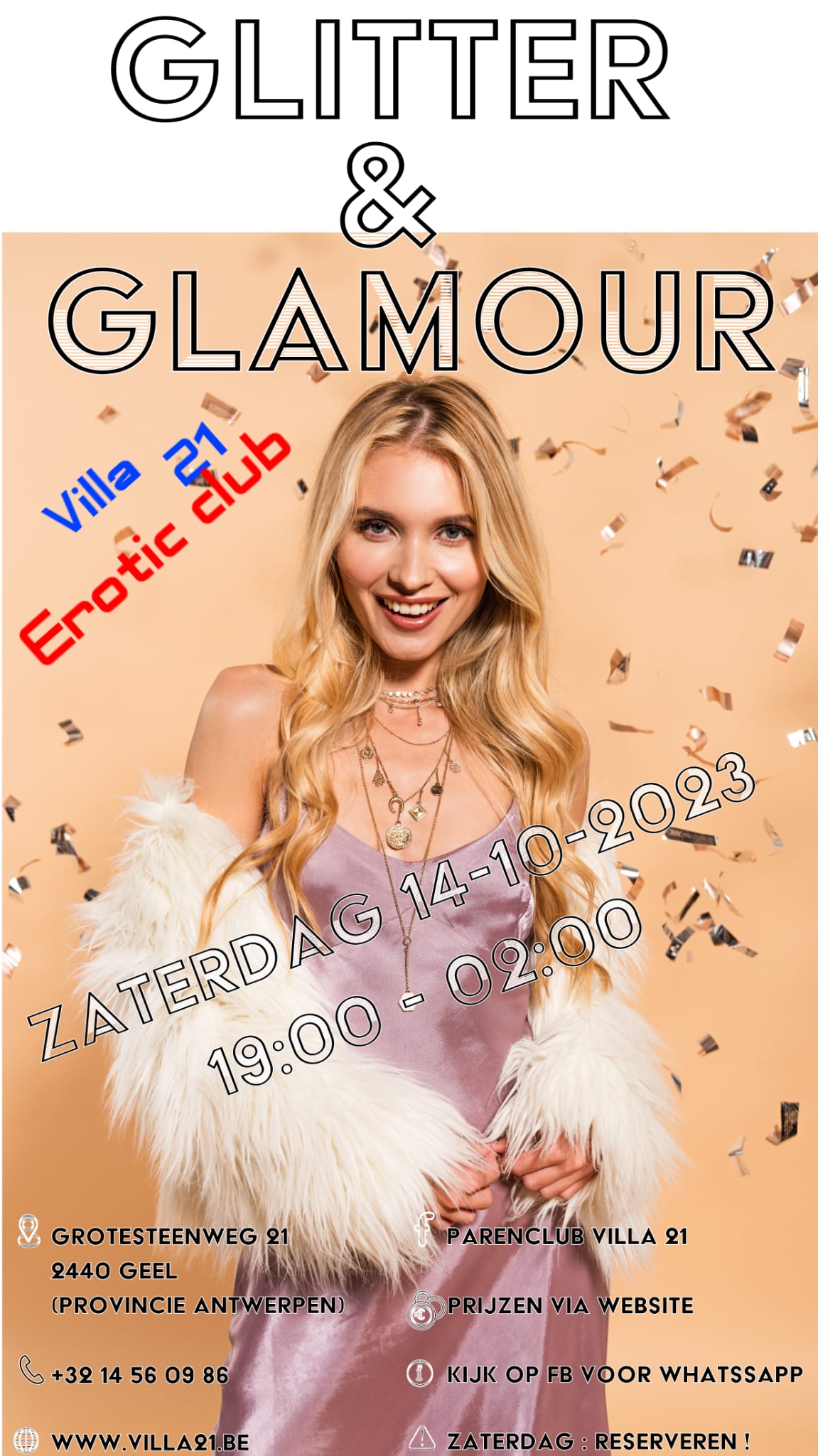 Zaterdag Glitter&Glamour flyer