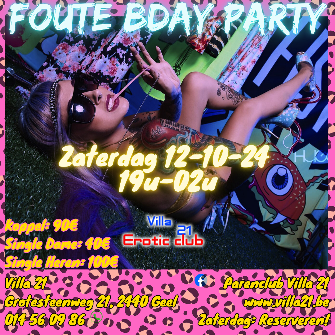 ZATERDAG: Foute Bday Party